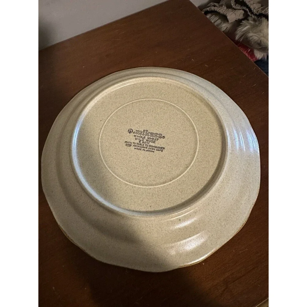 Set of 3 Mikasa Whole Wheat Wild Rose Dinner Plates 10 3/4”